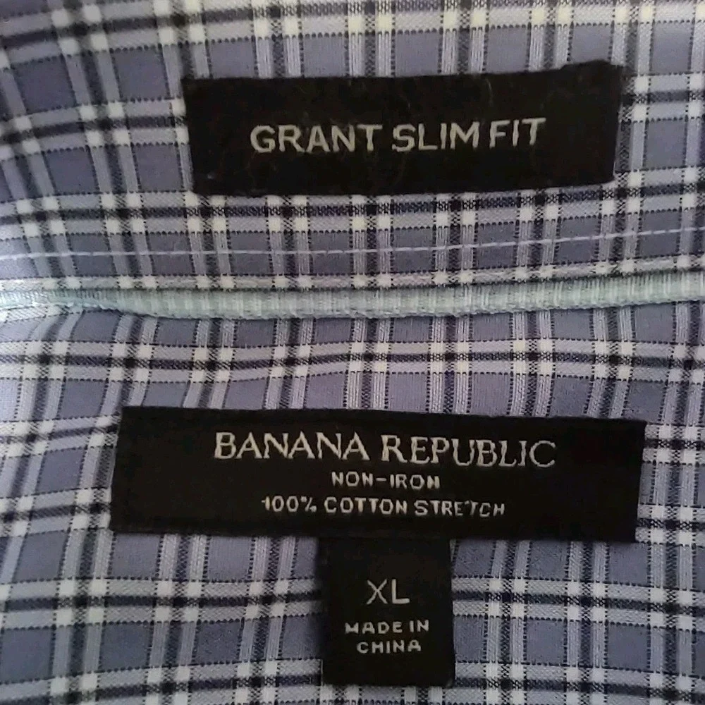 Banana Republic Dress Shirt Mens Size XLarge Collared Long sleeve Grant Slim Fit